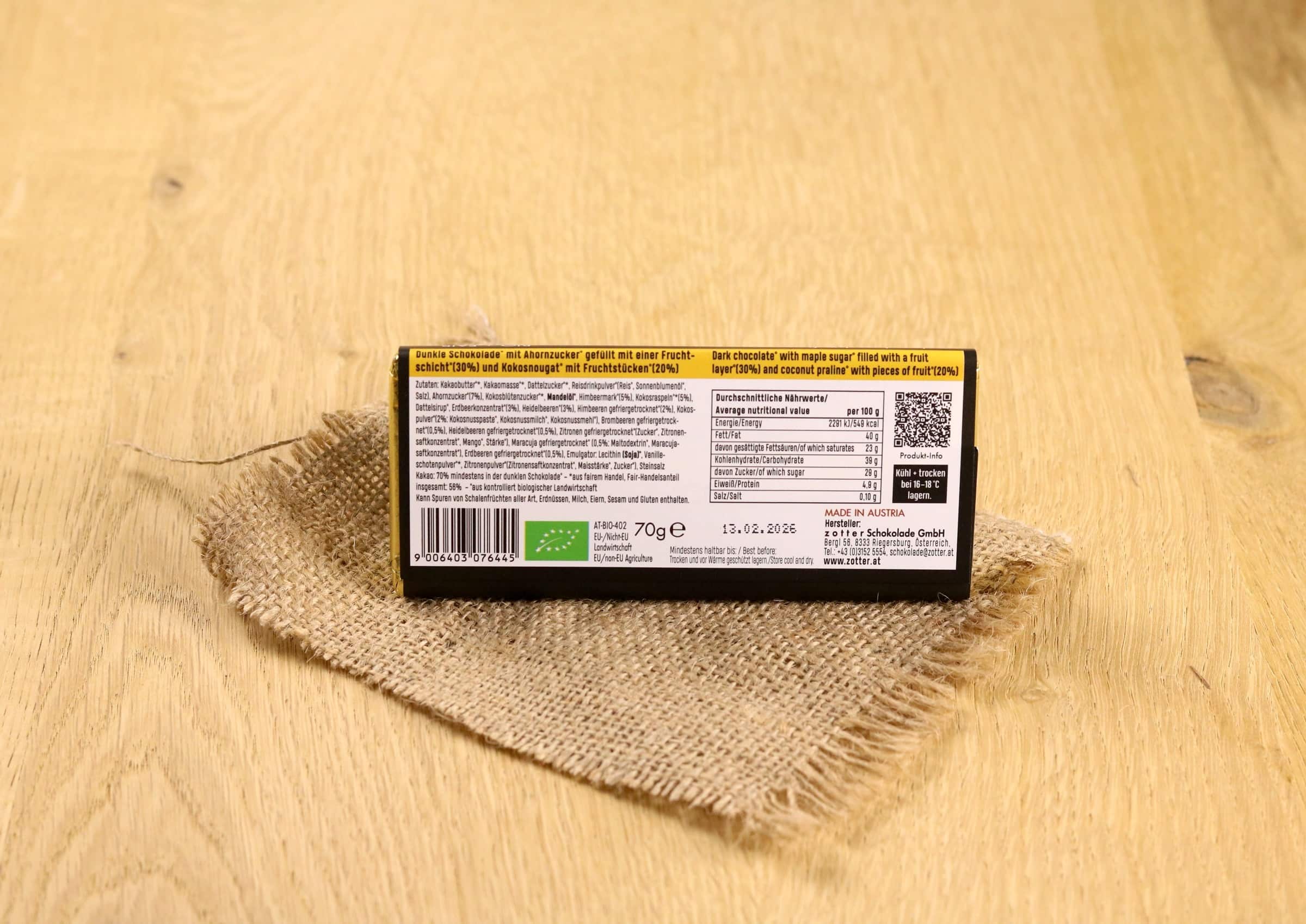 Zotter Beeren + Knuspernougat