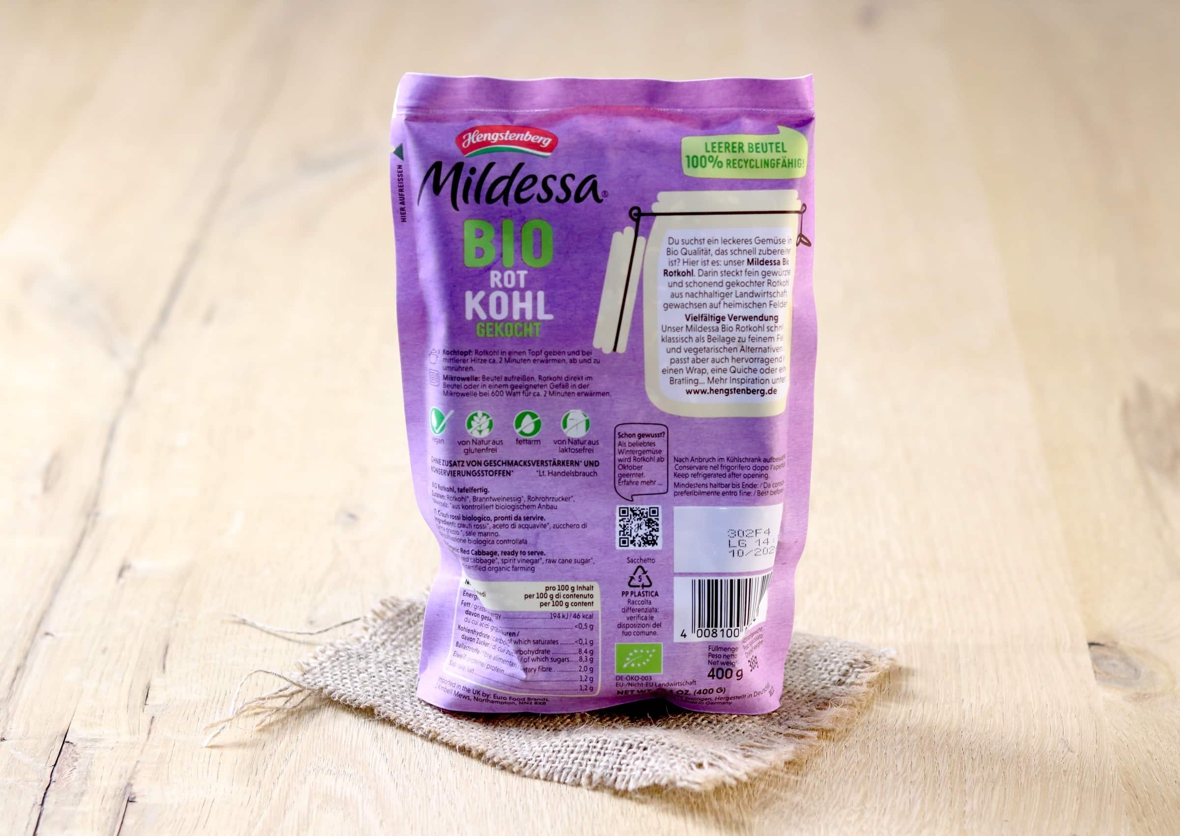 Bio Rotkohl gekocht