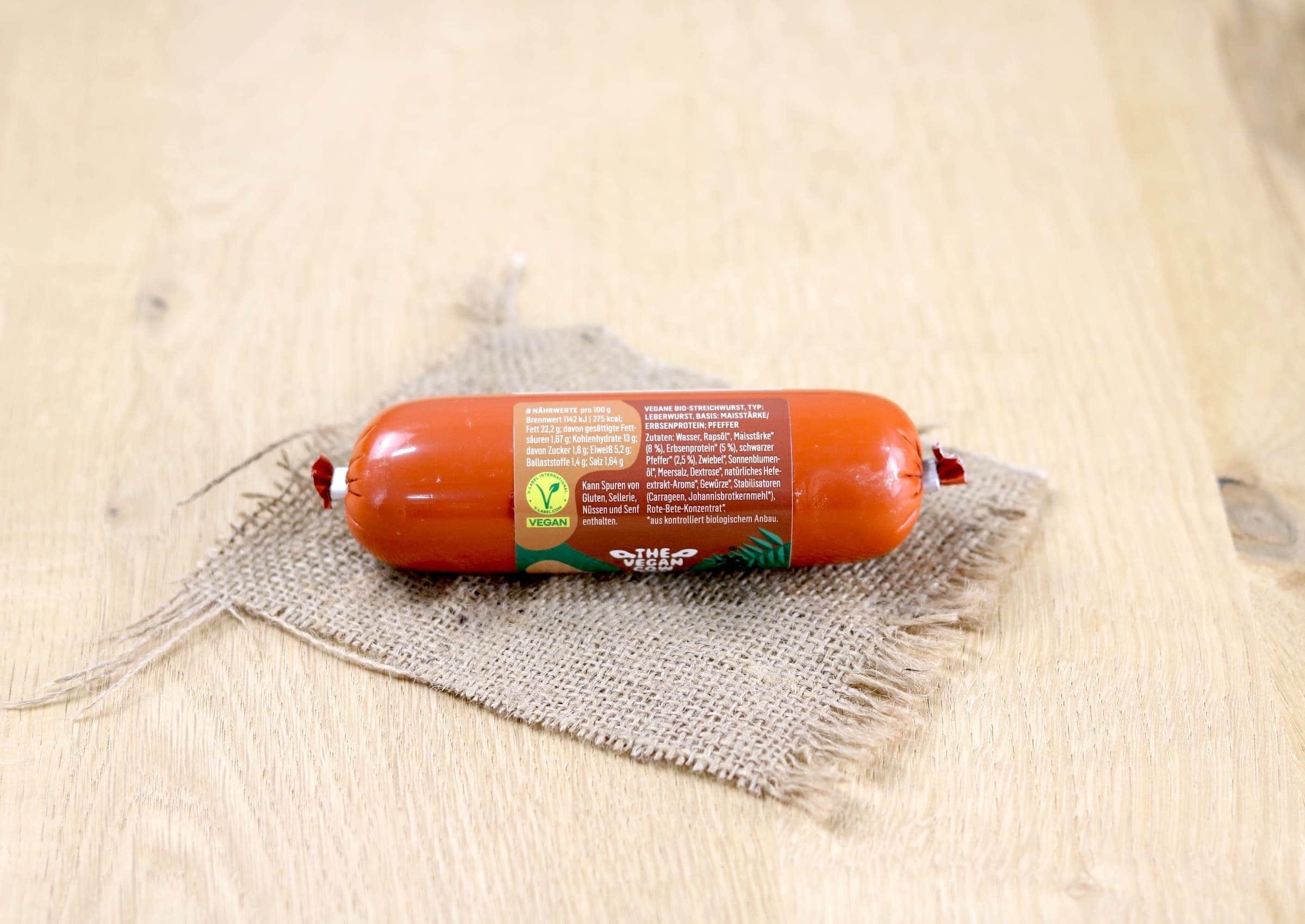 Bio vegane Streichwurst Pfeffer